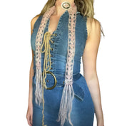 Mohair Concho Buckle Scarf