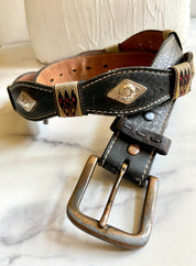 Black leather belt