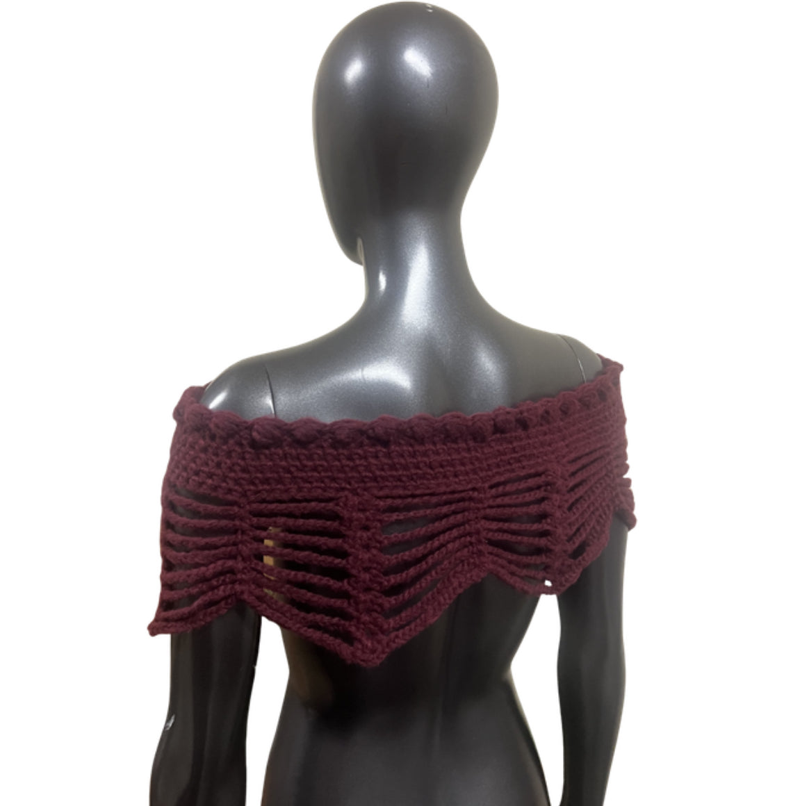 Studded Mesh Crochet Shawl (S/M)