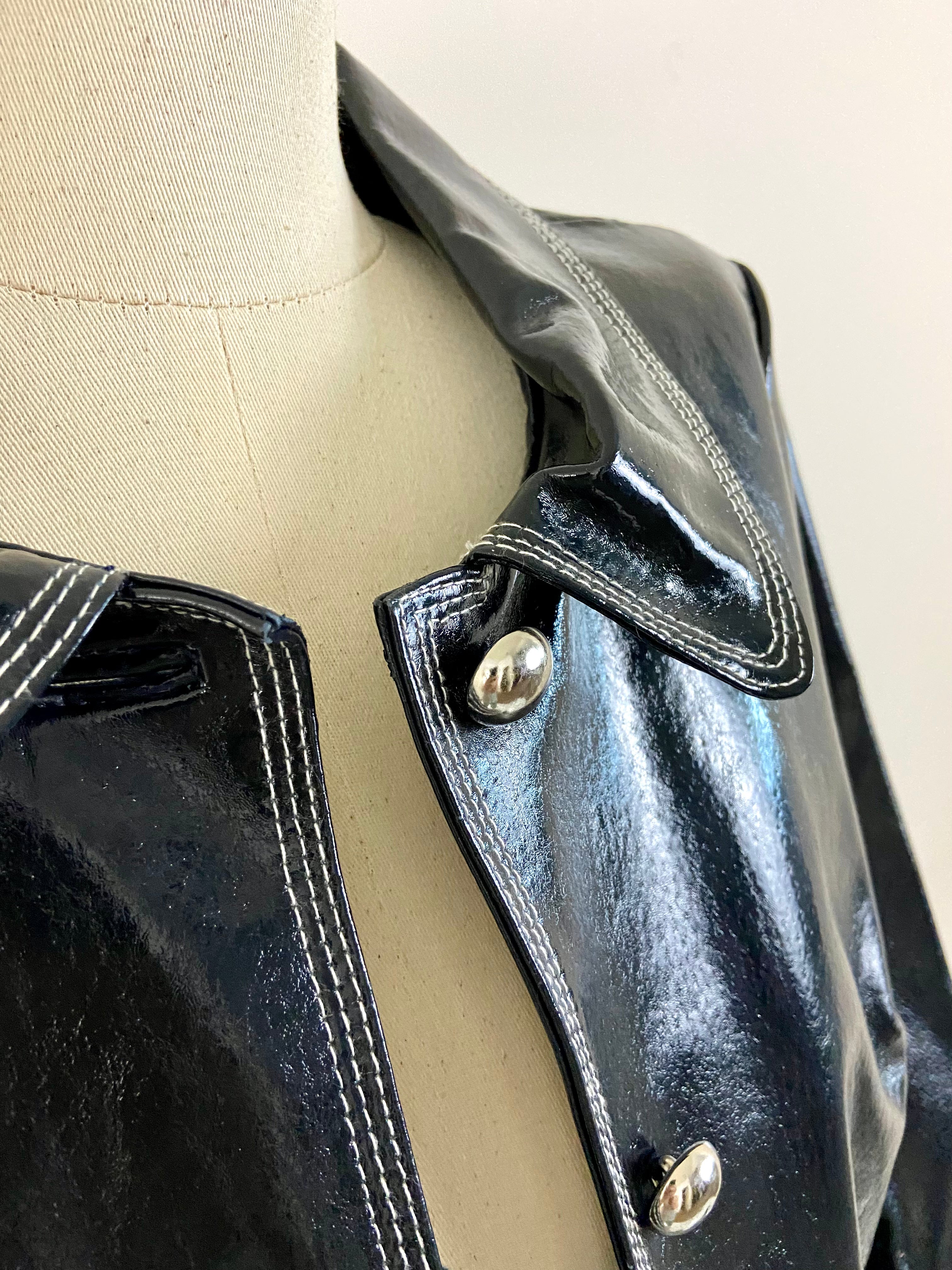 Navy blue Bradley leather jacket