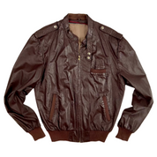 Brown 1980's brown 
Leather Jacket