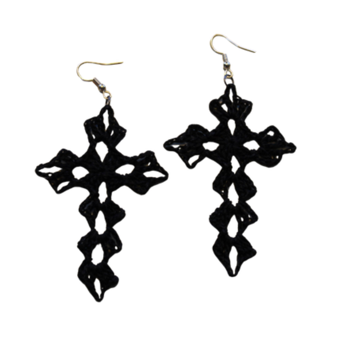 Crochet Cross Earrings