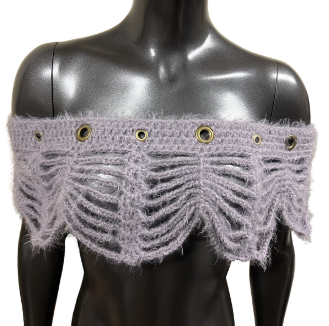 Grommet Mesh Crochet Shawl (S/M)