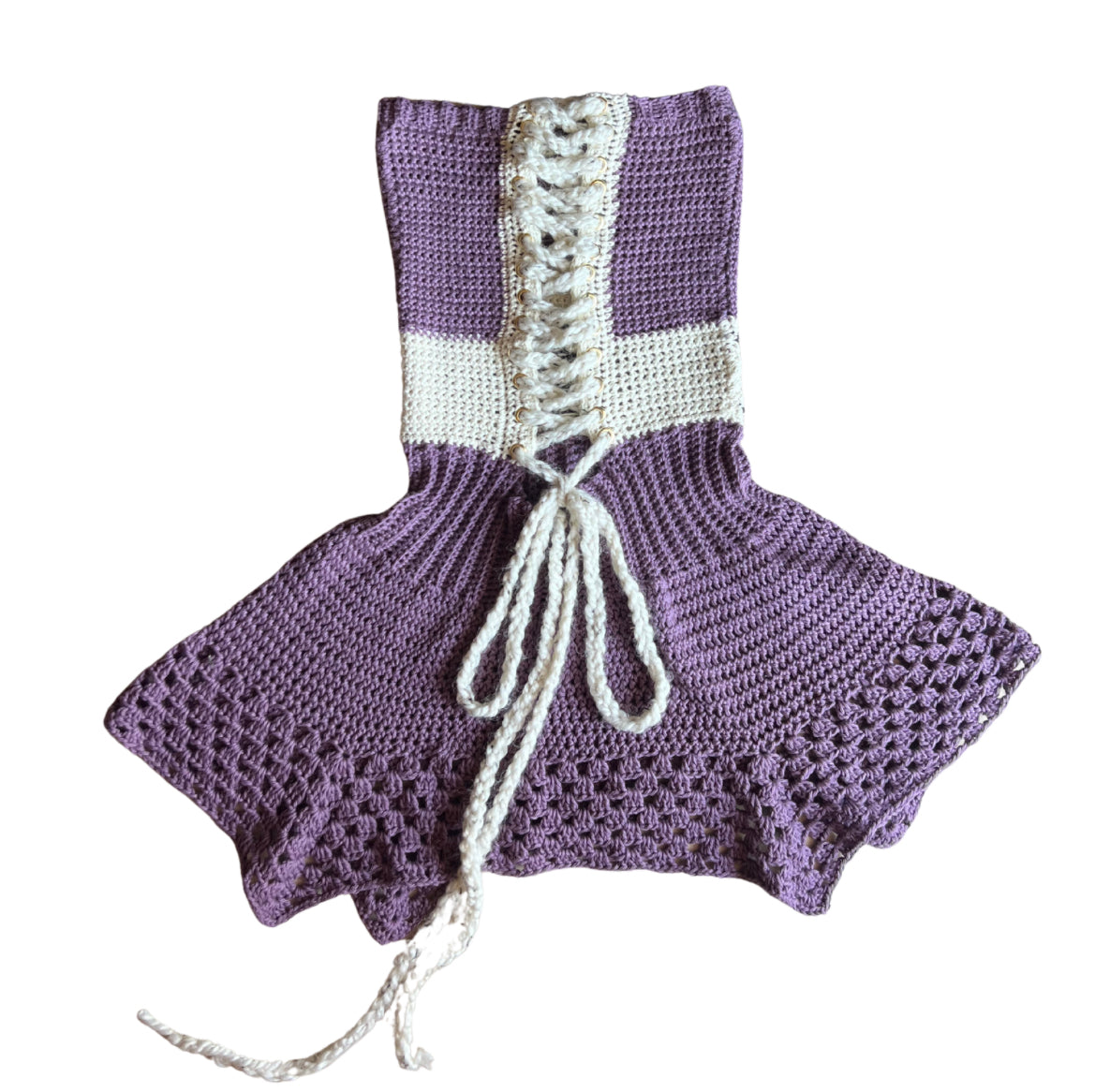 Purple Crochet Marlboro Dress (S/M)