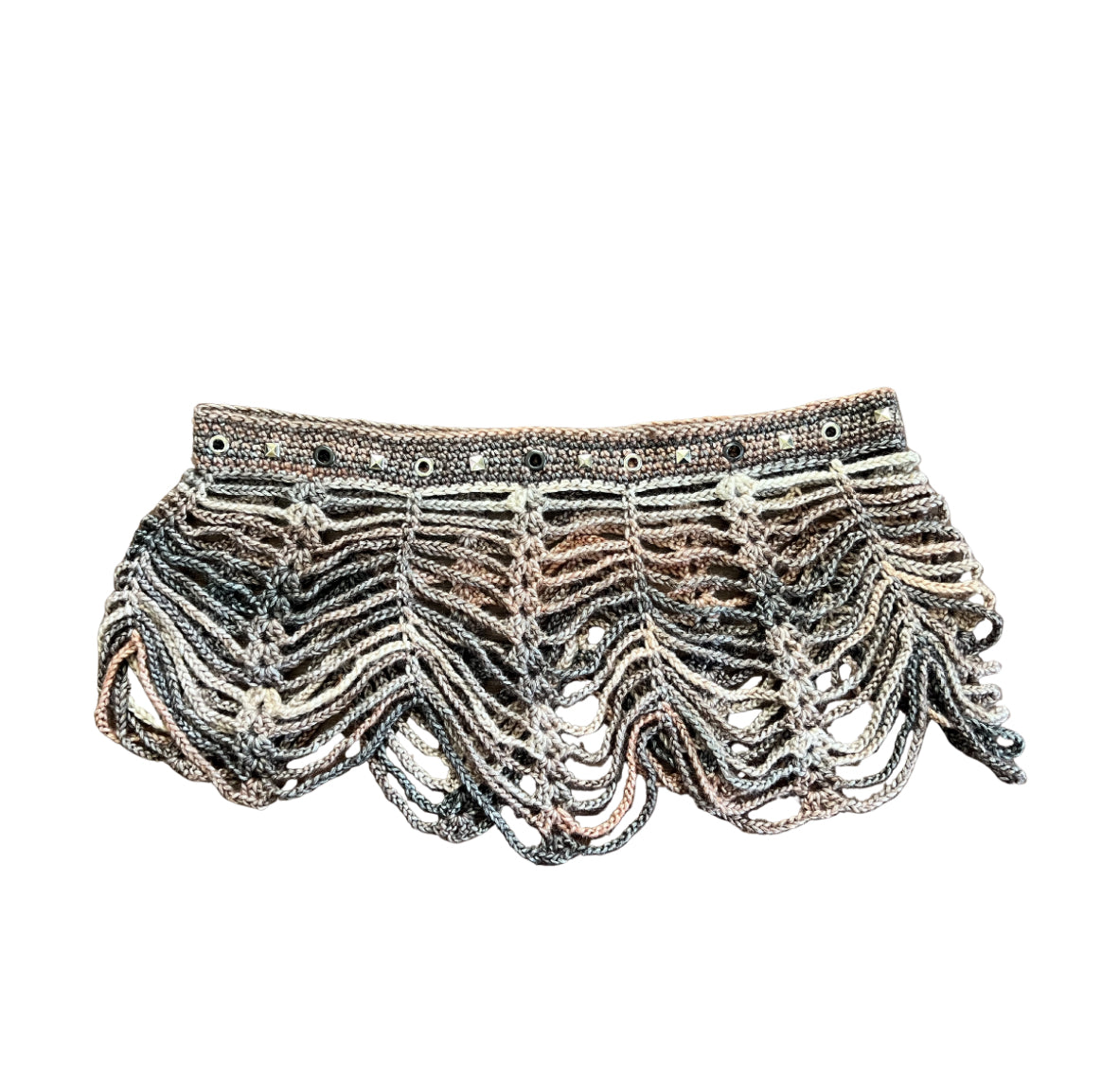 Studded Mesh Crochet Shawl (S/M)