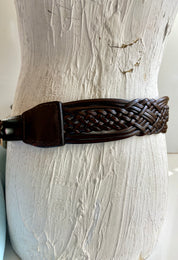 Brown breaded Leather belt