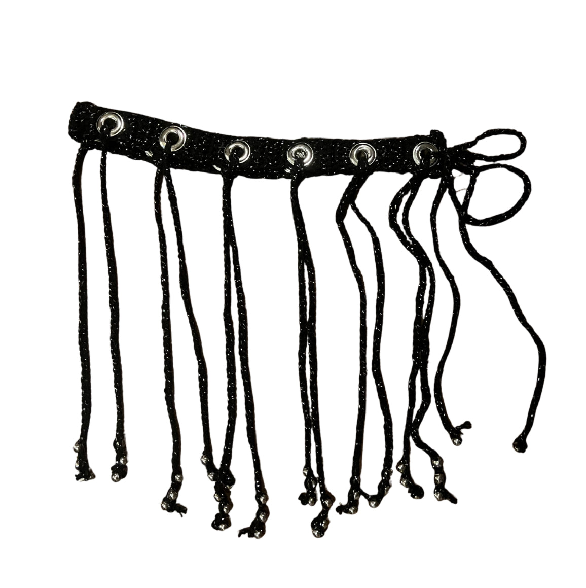 Crochet Grommet Fringe Belt (S/M)