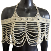 Studded Mesh Crochet Shawl (S/M)