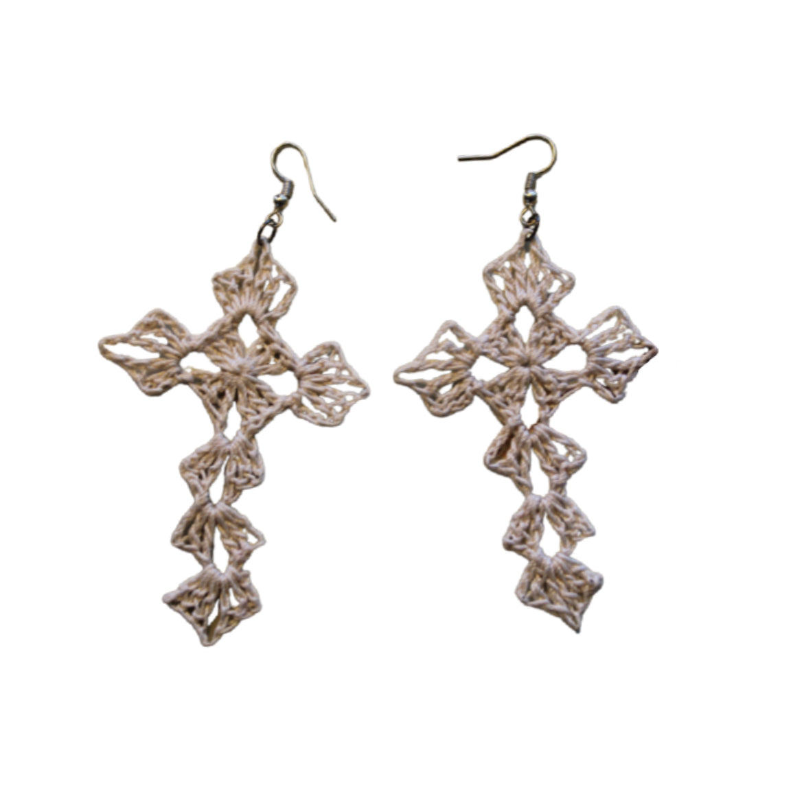 Crochet Cross Earrings