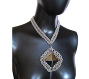 Crochet Pyramid Stud Necklace