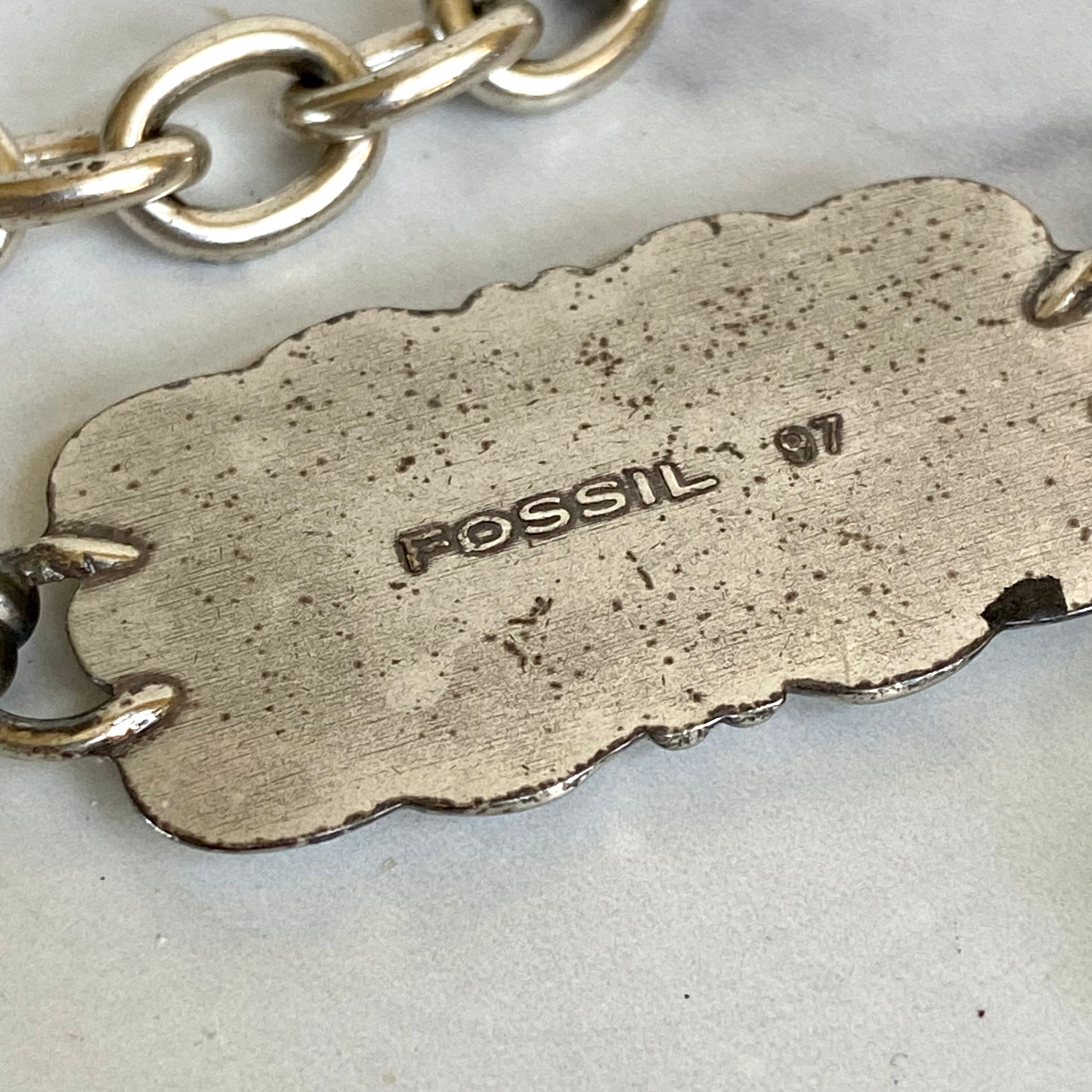 Vintage metal fossil chain belt