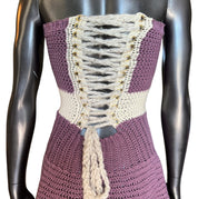 Purple Crochet Marlboro Dress (S/M)