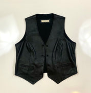 Excelled black leather vest