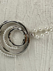 Pearl and silver waist belt