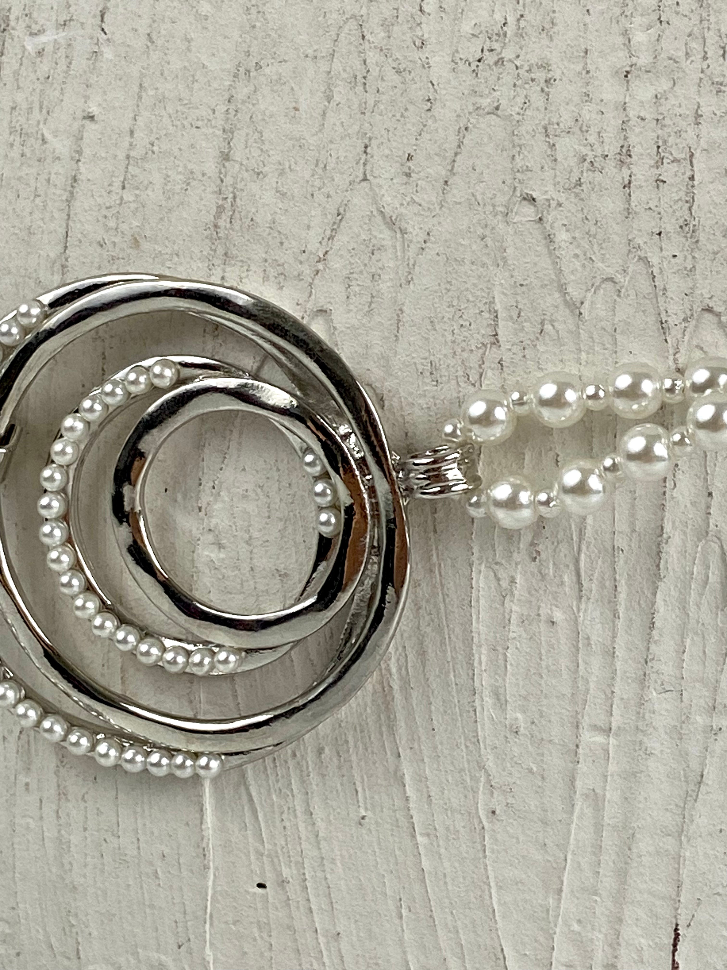 Pearl and silver waist belt