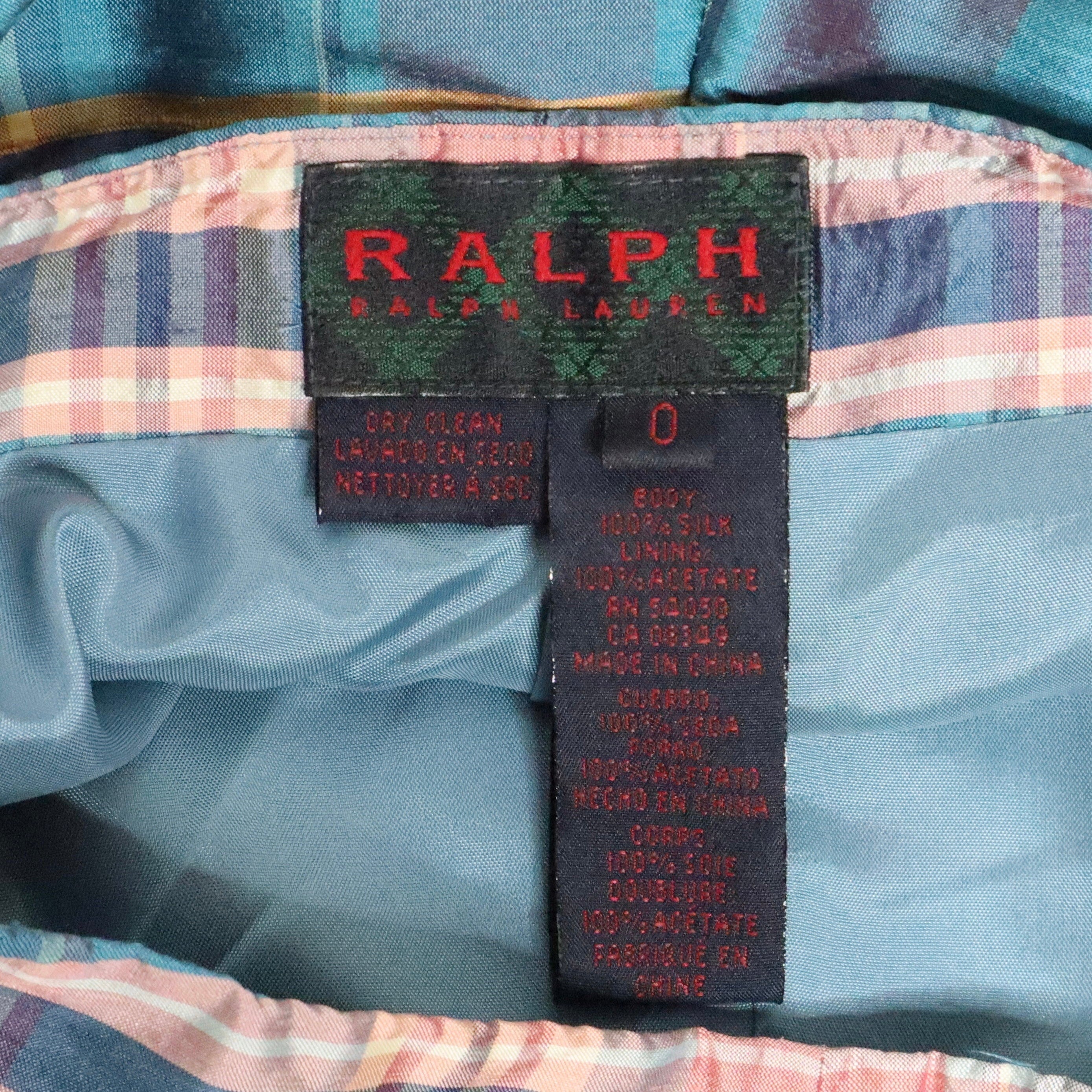 90S RALPH LAUREN Plaid Silk Cigarette Pants (XS)