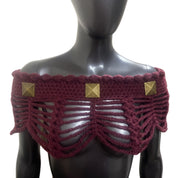 Studded Mesh Crochet Shawl (S/M)