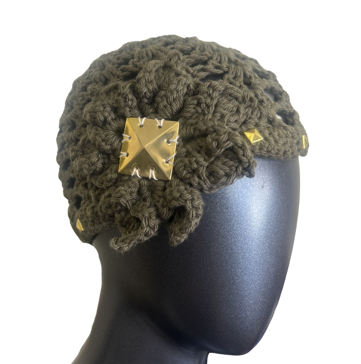 Studded Crochet Beanie