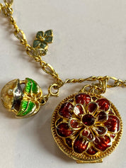 Charm Necklace locket & earrings