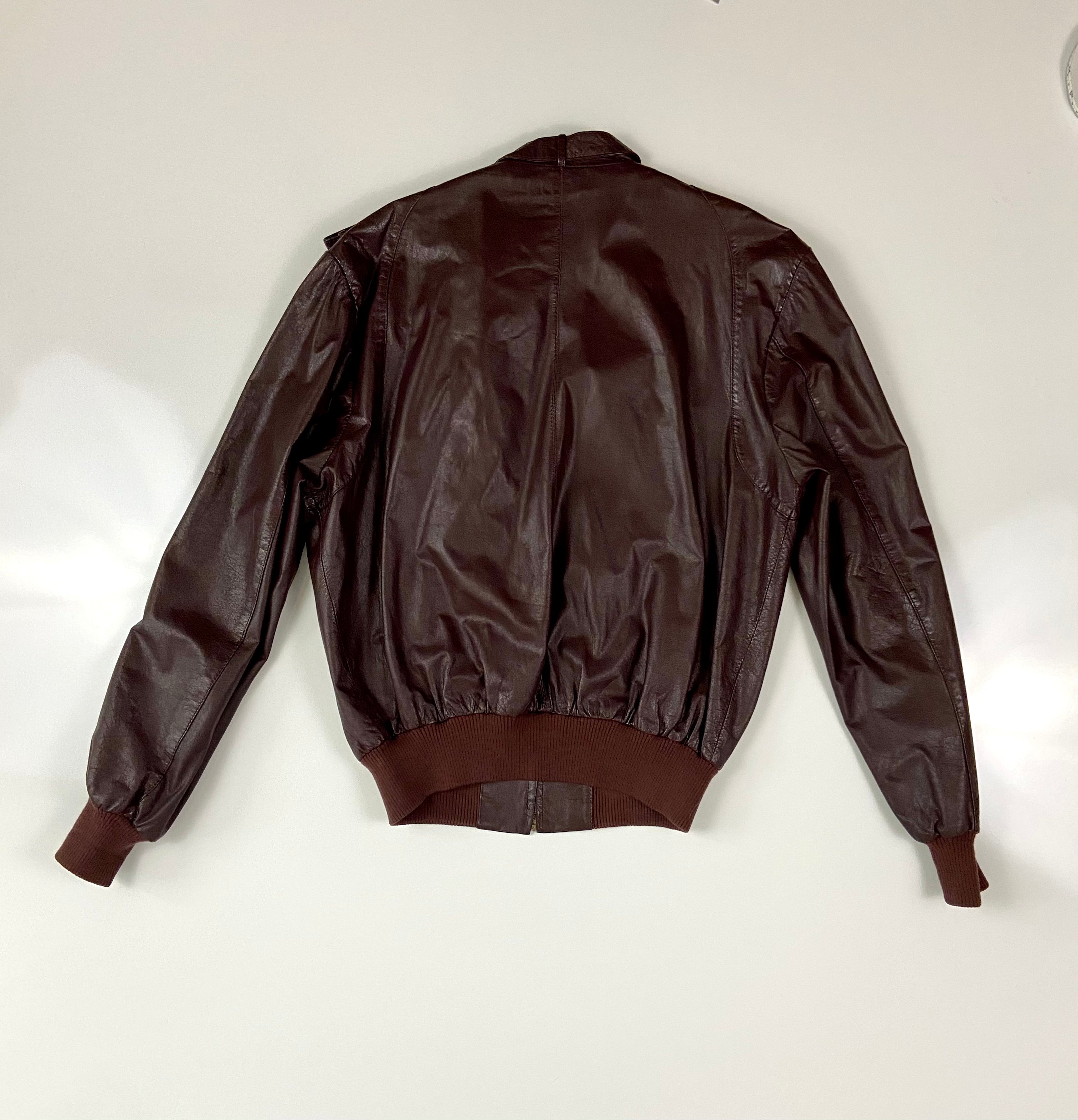 1980's brown Leather Jacket (XL)