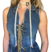 Heart Concho Buckle Fringe Scarf