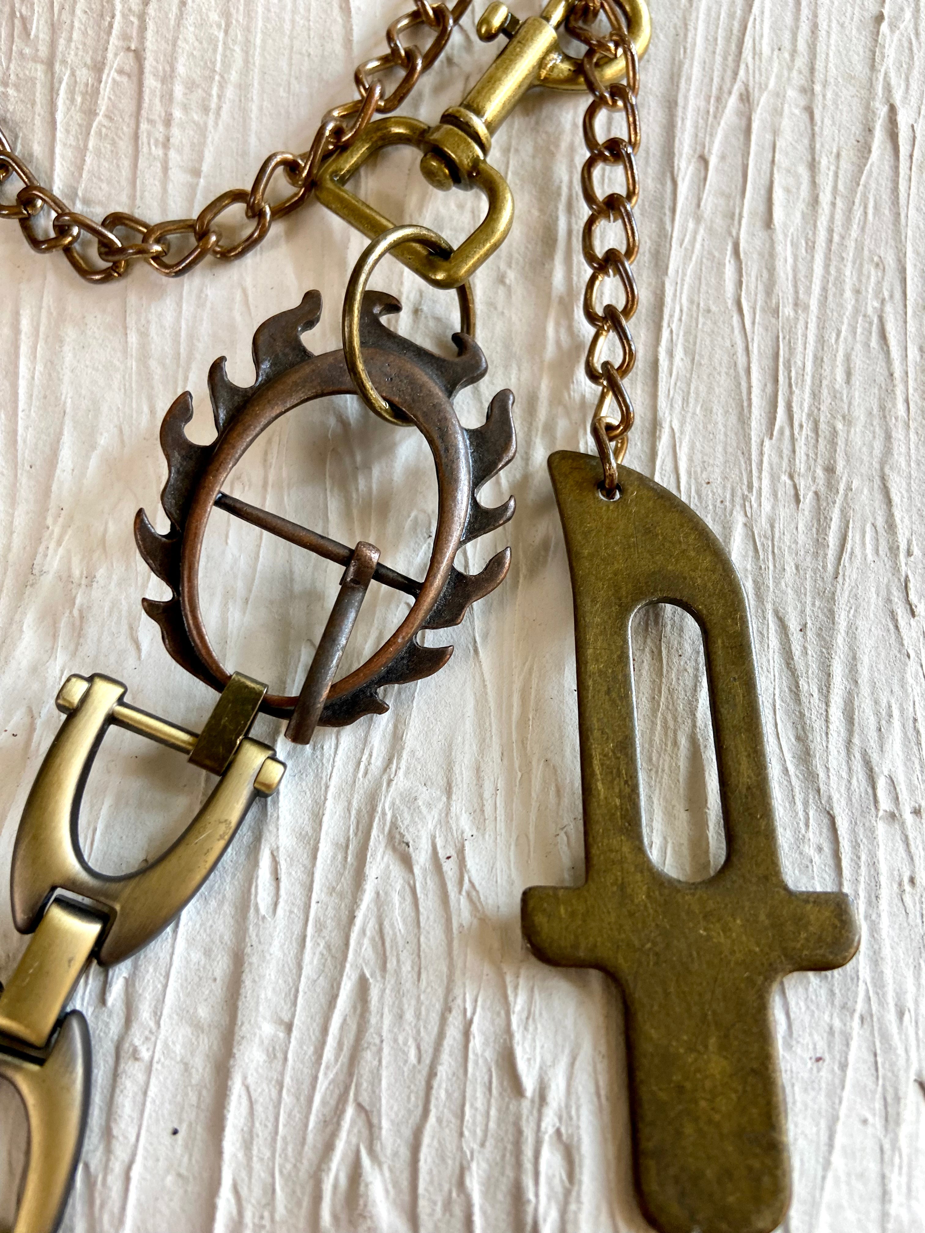 Vintage bronze chain belt