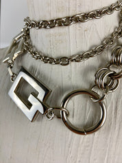 Silver chain waist belt