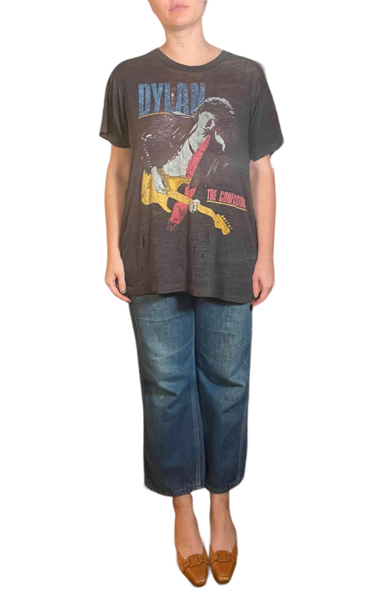 80s Bob Dylan Concert Band T-Shirt (L)