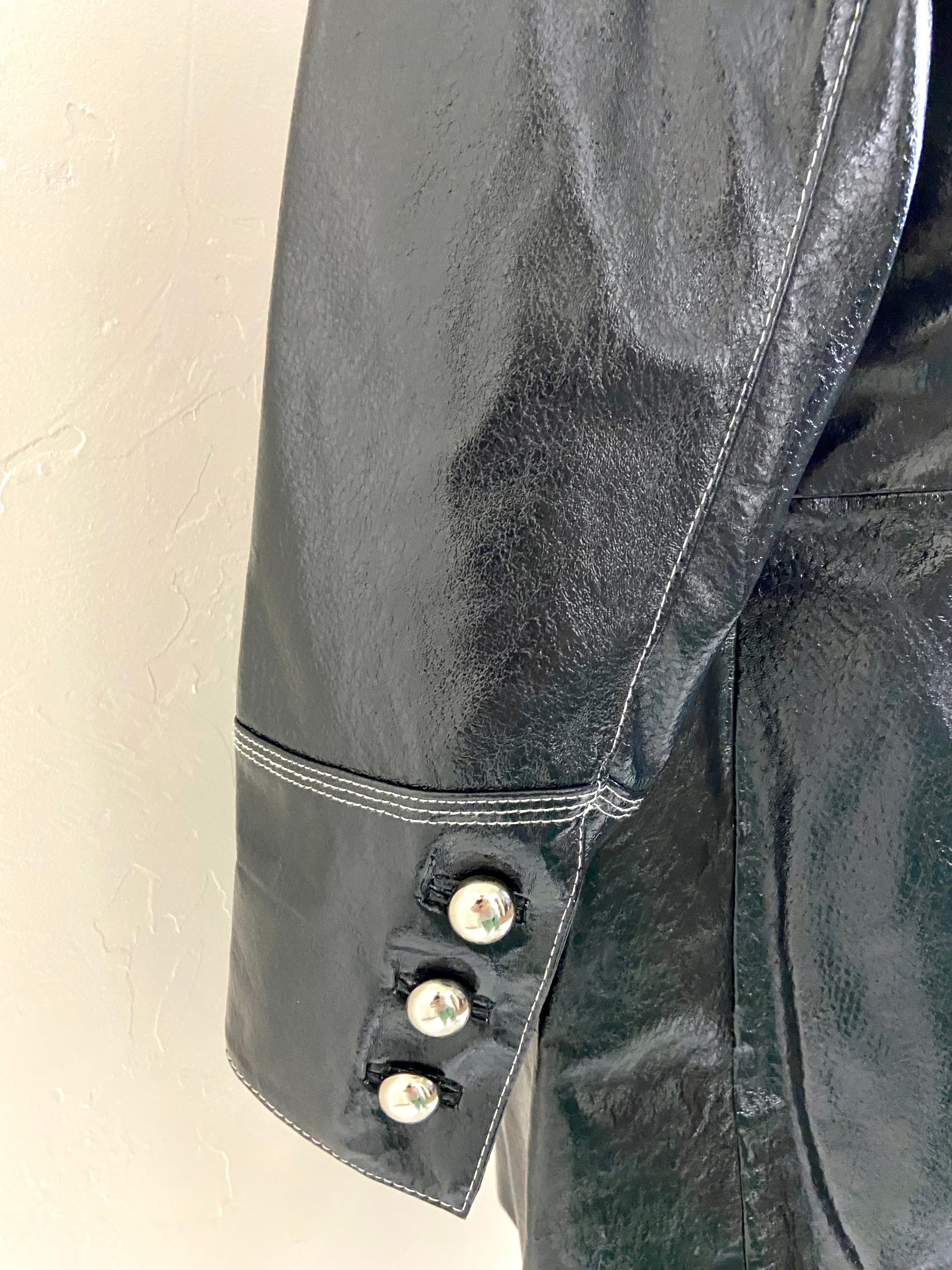 Navy blue Bradley leather jacket