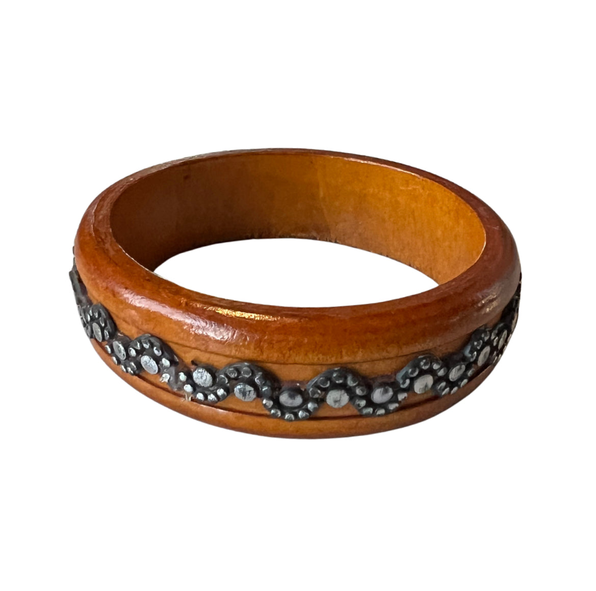 Silver Wooden Bangle