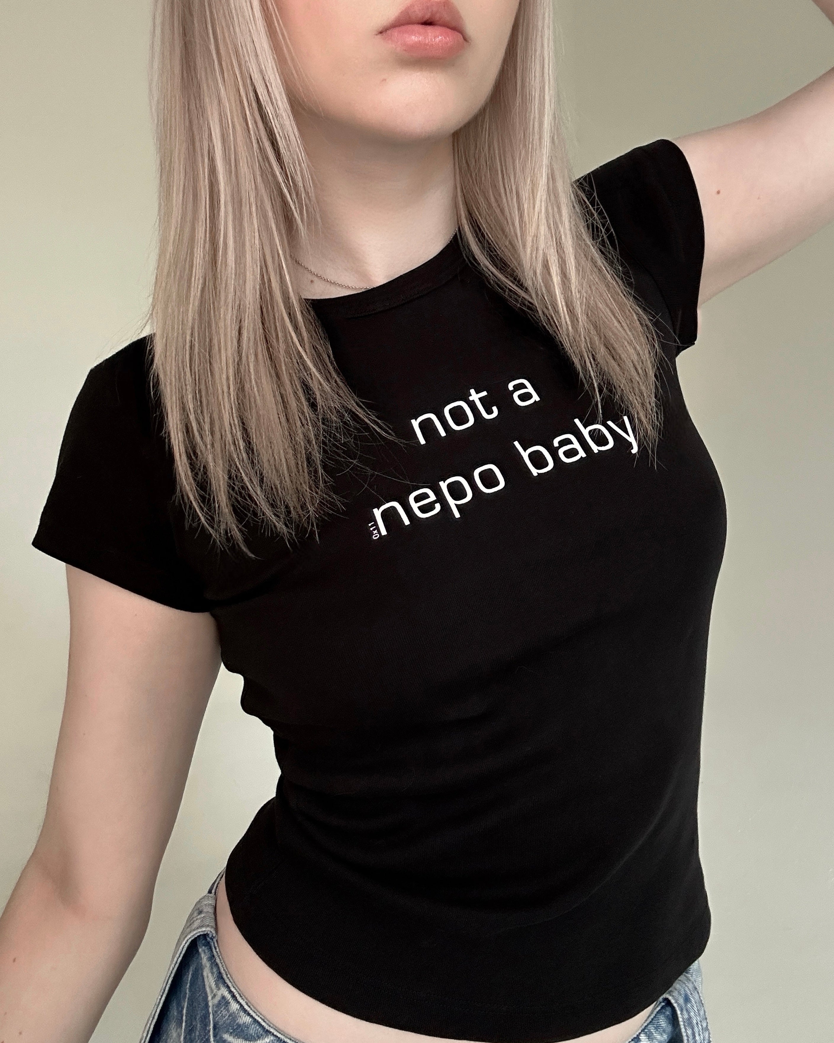 'Not a Nepo Baby' Baby Tee (XS-XL)
