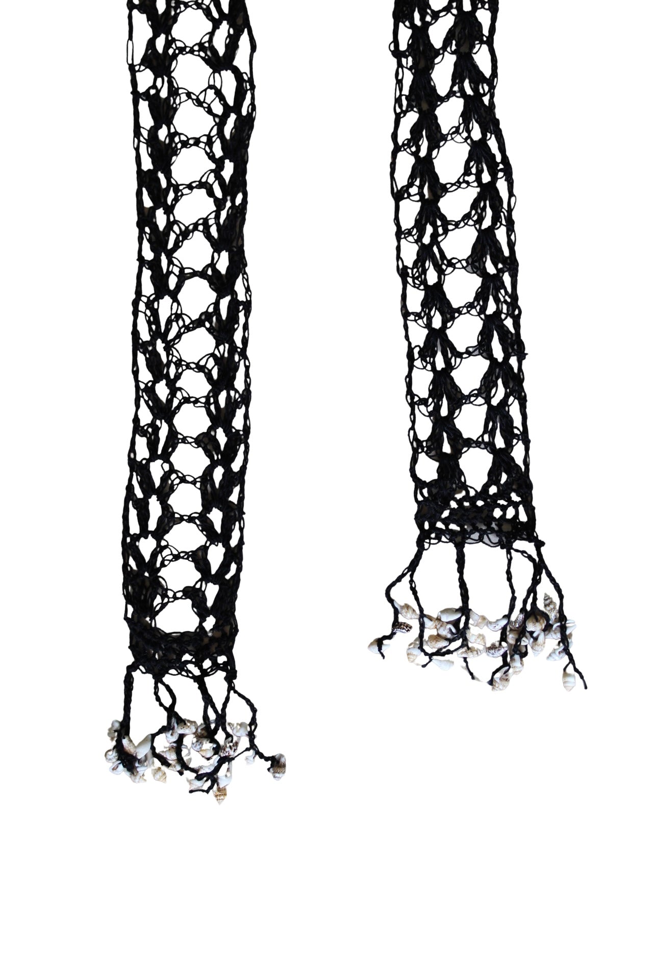 Seashell Fringe Crochet Scarf