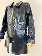 Navy blue Bradley leather jacket