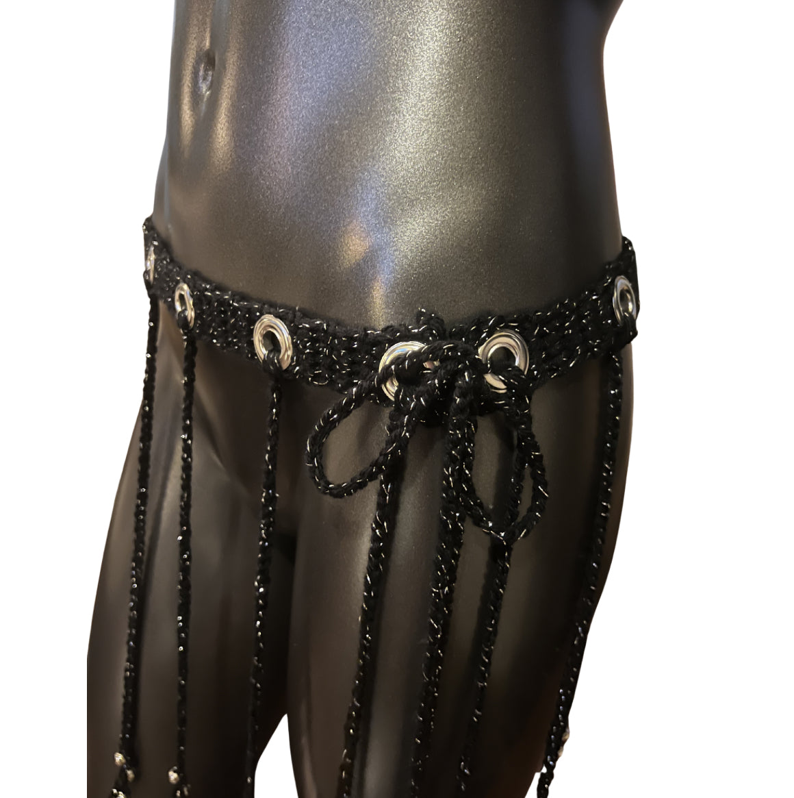 Crochet Grommet Fringe Belt (S/M)