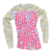 2010 Collection Vivienne Westwood Glittery Gold & Red Body Swirls Sweater (S/M/L)