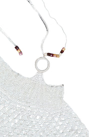 Beaded Choker Scarf Crochet Shawl (S/M)