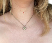 2000s Juicy Couture Rhinestone Puffy Heart Pendant on Chain