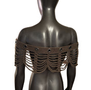 Olive Green Mesh Grommet Shawl (S/M)