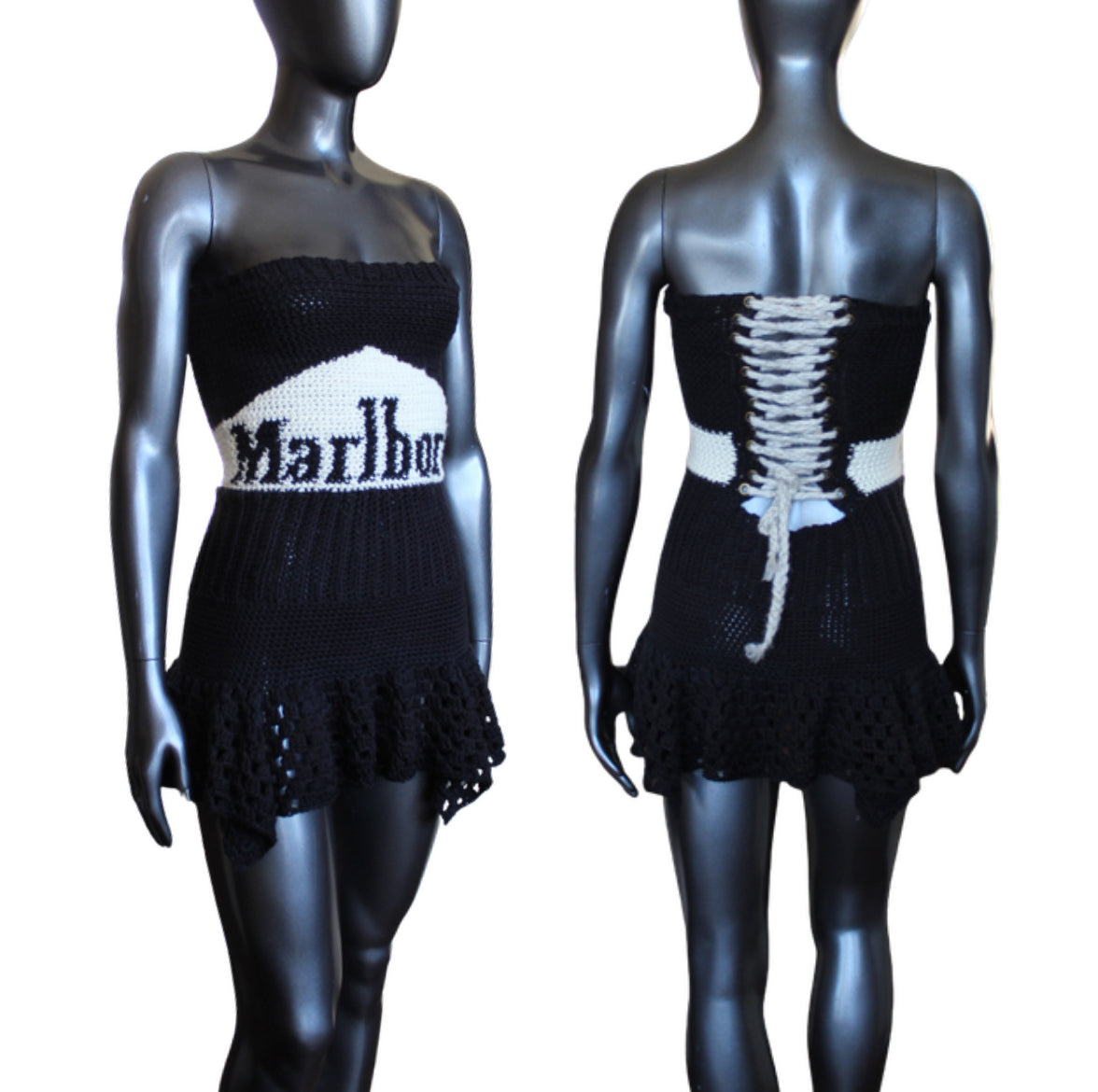 Crochet Marlboro Corset Dress (S)