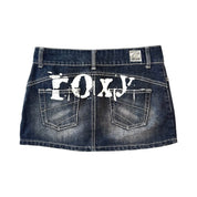Roxy Black Denim Printed Mini Skirt (XS)