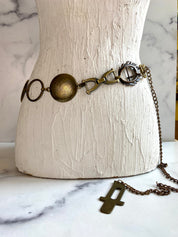 Vintage bronze chain belt