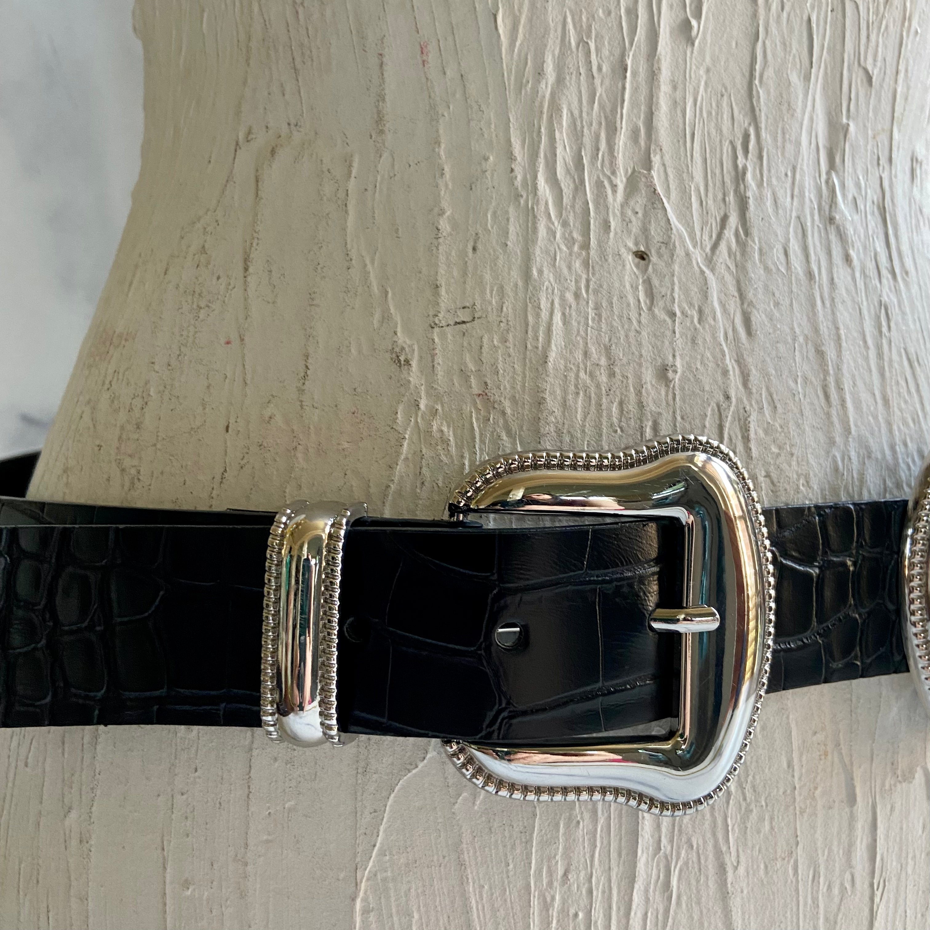 Black Double Buckle belt