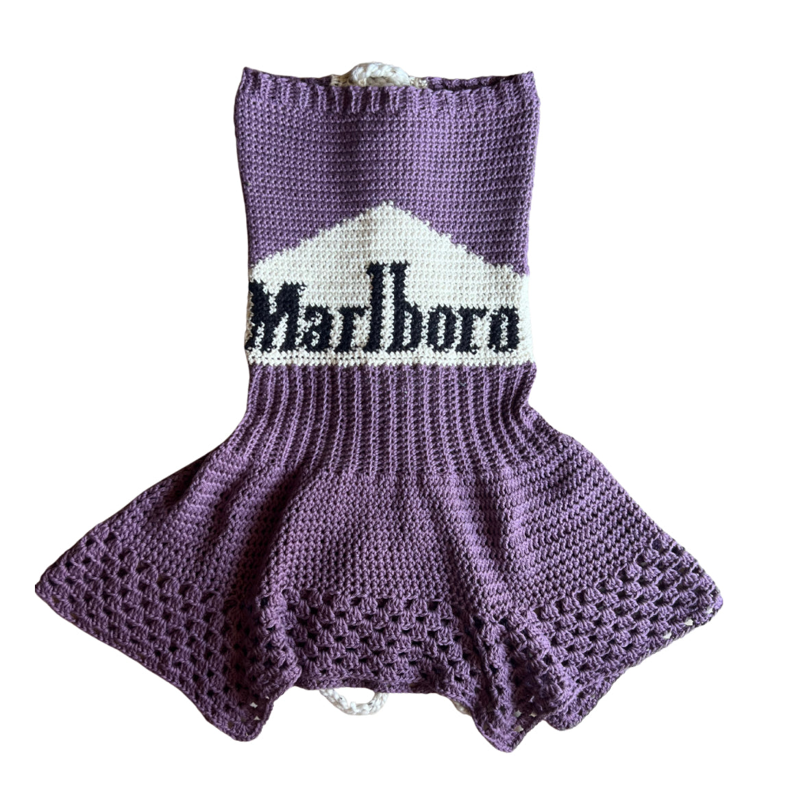 Purple Crochet Marlboro Dress (S/M)
