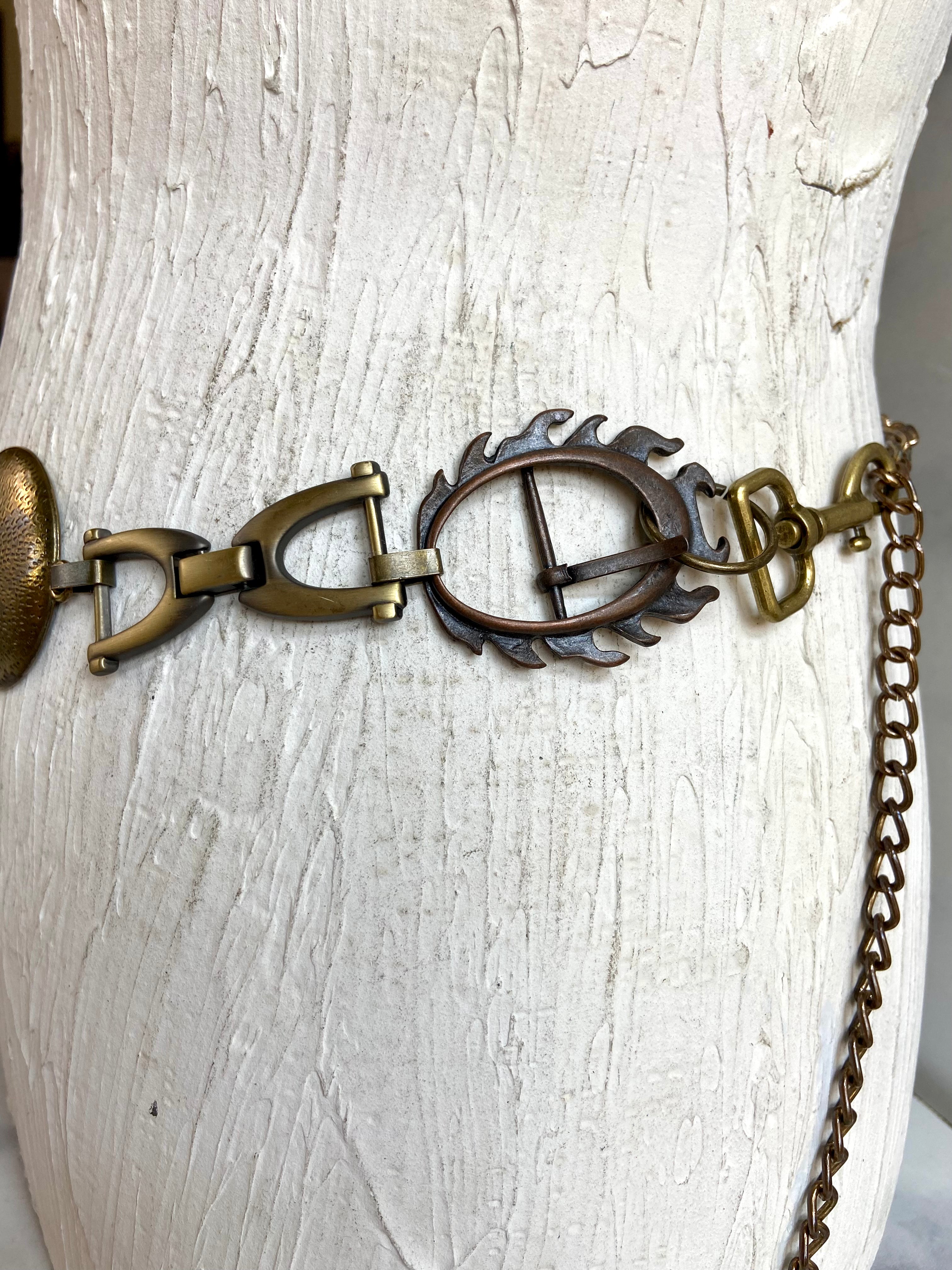 Vintage bronze chain belt