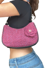 Y2K Magenta Tweed Bag