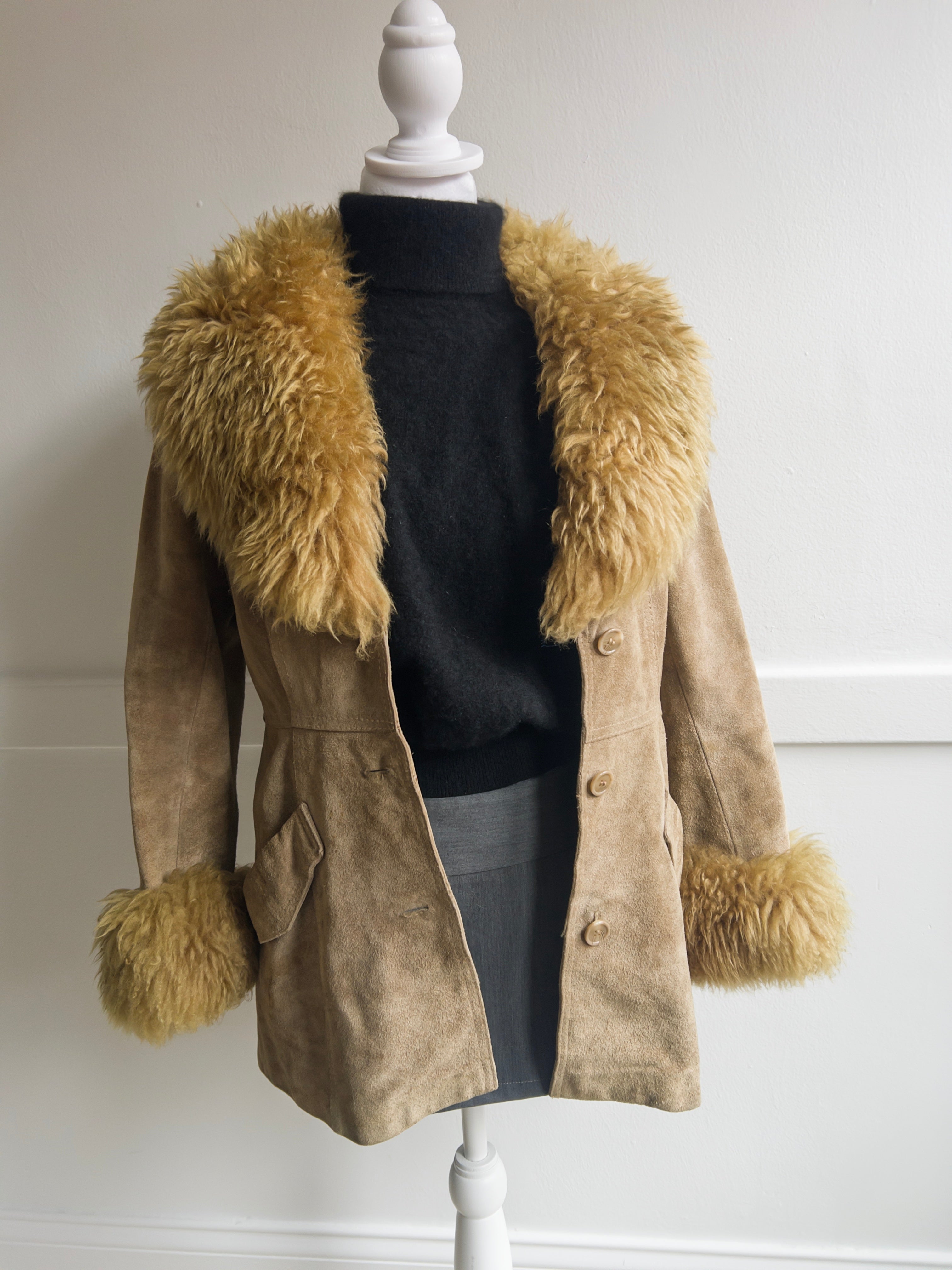90s Penny Lane Suede & Faux Fur Jacket (XS/S)