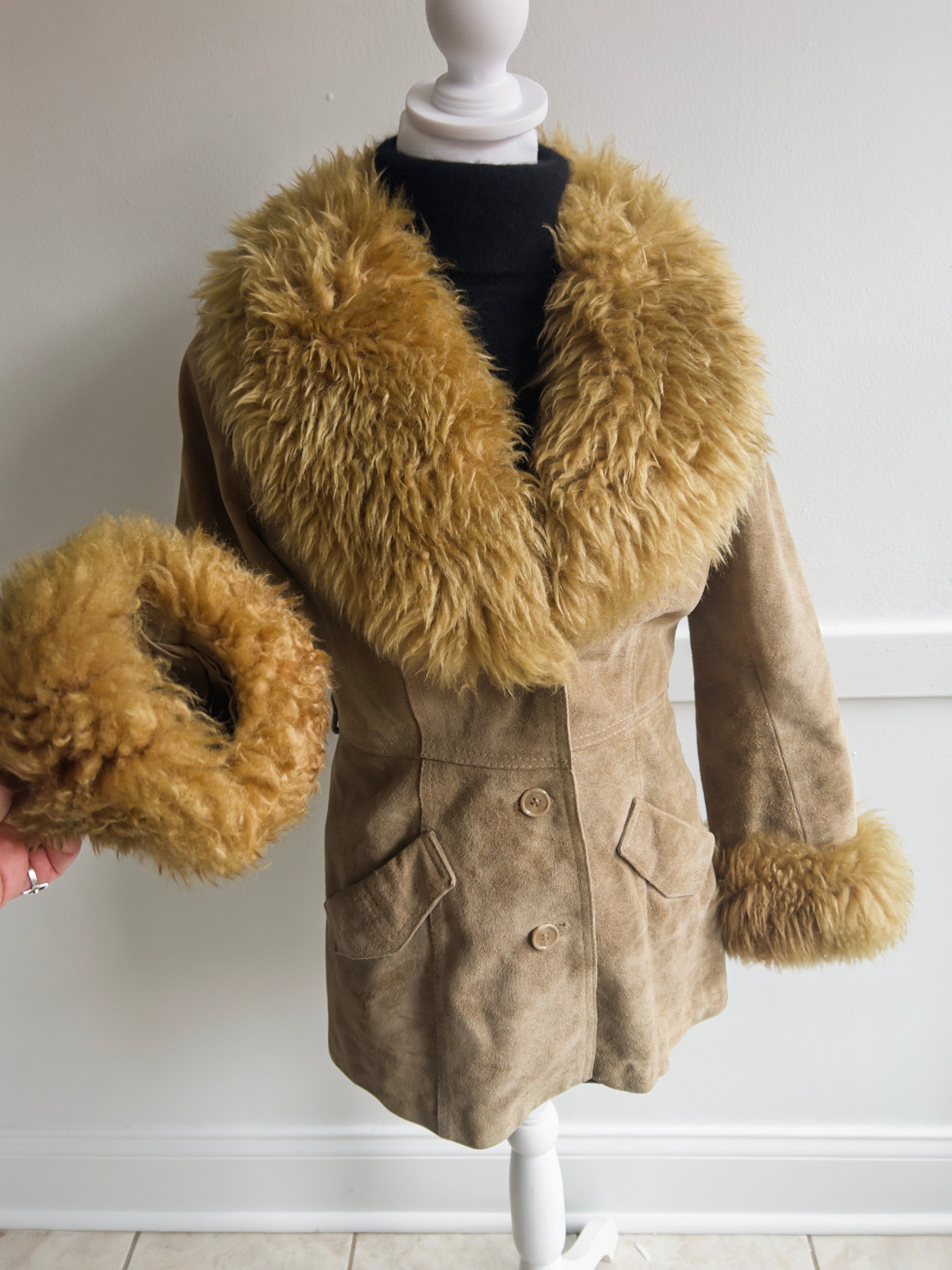 90s Penny Lane Suede & Faux Fur Jacket (XS/S)