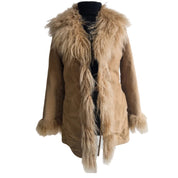 Vintage 1990s Penny Lane Mongolian Fur Coat (S/M)
