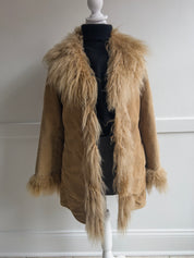 Vintage 1990s Penny Lane Mongolian Fur Coat (S/M)