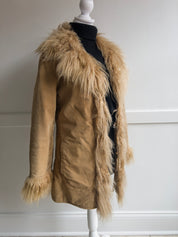 Vintage 1990s Penny Lane Mongolian Fur Coat (S/M)